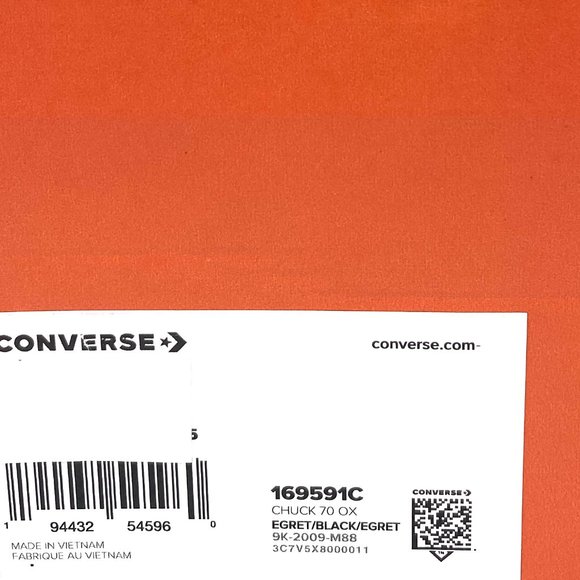 Converse Chuck 70 OX Egret Black White Low Top Shoes Men's Size Floral 169591C - Picture 9 of 10